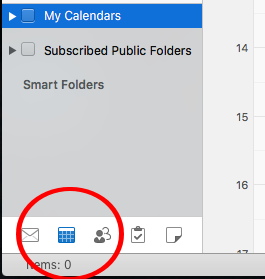 Select Calendar in Outlook
