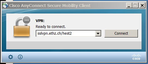 Enlarged view: startup Cisco AnyConnect Secure Mobility Client