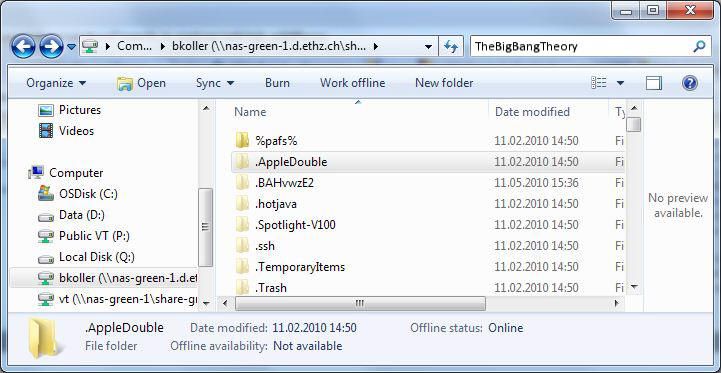 Enlarged view: search in windows 7