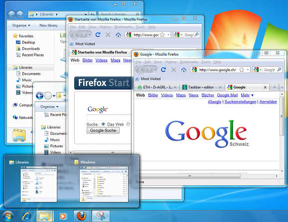 Enlarged view: taskbar