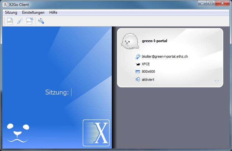 Enlarged view: X2Go Client